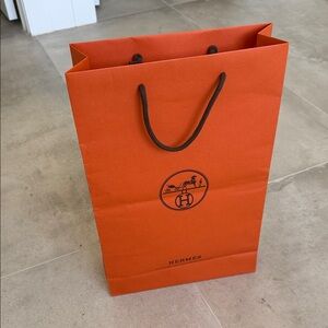 Hermes Orange Shopping Bag